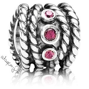 EUC Pandora 790979RHL Sterling Silver Hidden Romance Bead w/ Rhodolite